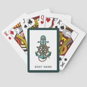 Baralho Anchor Rope Wheel Boat Name Personalizado Náutico