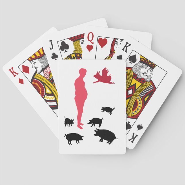 Baralho Angel Pgs Feliz Refeição Vegetera Jogando Cartões (Verso)