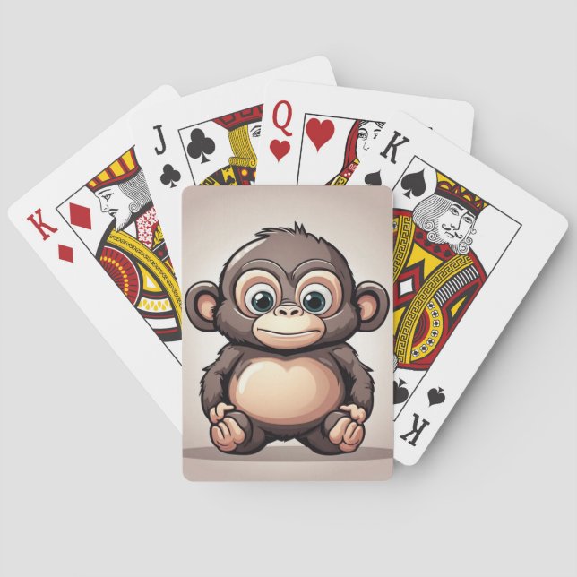 Baralho Animal de macaco fofo (Verso)