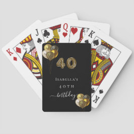 Baralho animal-leopardo-aniversário de 40 anos preto