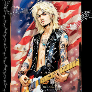 Baralho Anime Americano Rocker tocando cartas