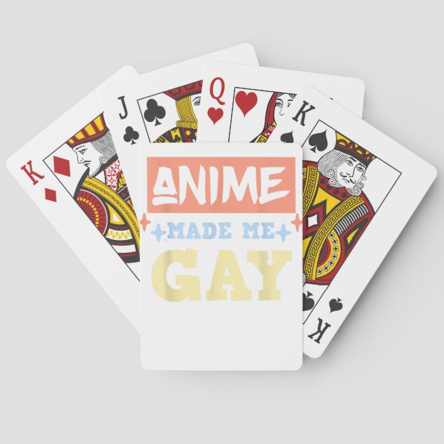 Baralho Anime Me Fez Gay Engraçado Anime Meme LBTQ Orgulho (Verso)