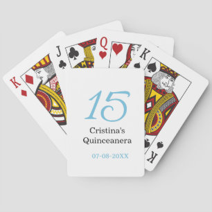 Baralho aniversário de 15 anos da quinceanera azul preto l