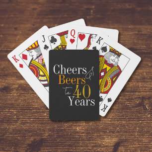 Baralho aniversário de 40 anos Cheers e Beers Black Dourad