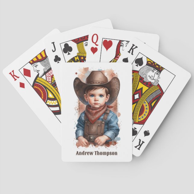 Baralho Aniversário de Cowboy Western Personalizado (Verso)