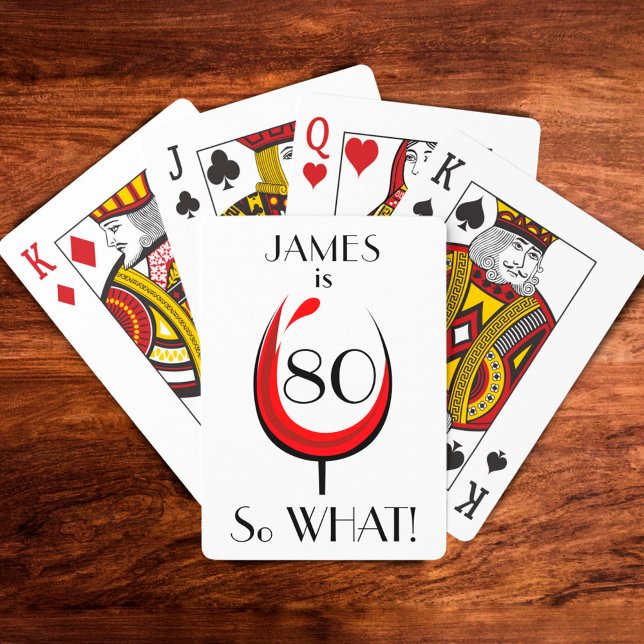 Baralho Aniversário do 80 de Vidro Vermelho Positivo Moder (Criador carregado)