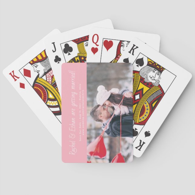 Baralho Anúncio de Noivado único com nomes espíritos (Verso)