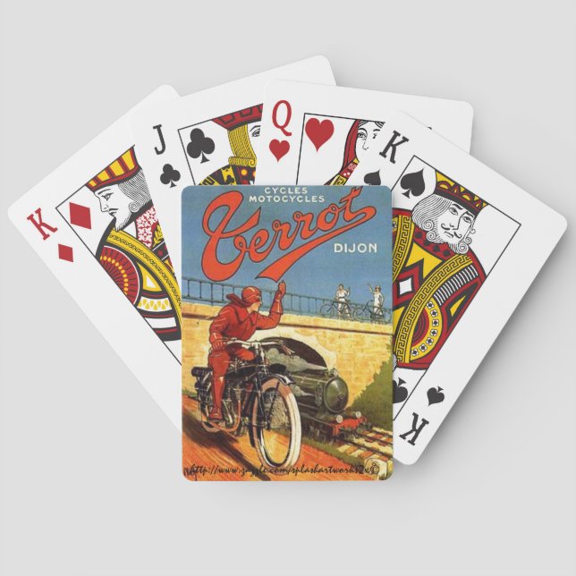 Baralho "Anúncio Francês de Moto Antiga" (Verso)