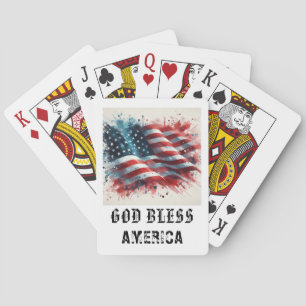 Baralho *** AP16 Bandeira Americana Vermelha Branca Azul J