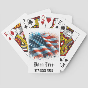 Baralho *** AP16 Bandeira Americana Vermelha Branca Azul J