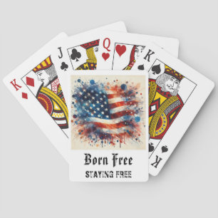Baralho *** AP16 Bandeira Americana Vermelha Branca e Azul