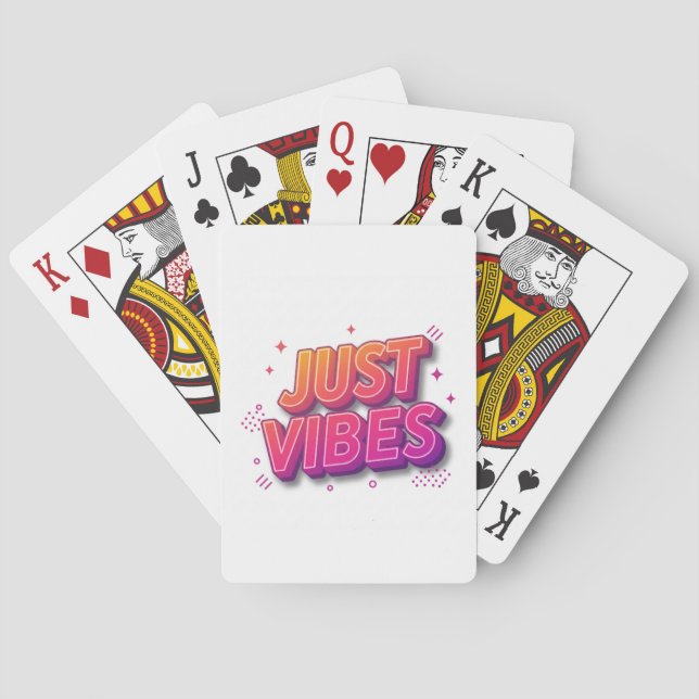 Baralho Apenas Vibes | Design de texto Colorido Personaliz (Verso)