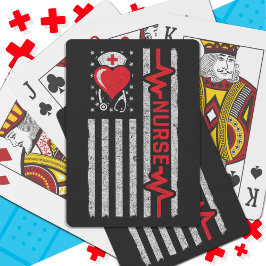 Baralho Apreciação da Enfermeira Hero Flag Americana