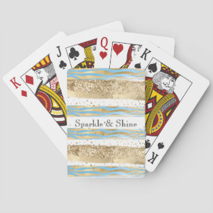 Baralho Aqua Blue Dourado Litter Confetti Zebra Animal