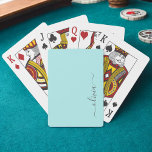 Baralho Aqua Blue Teal Modern Script Girly Monographic Nam<br><div class="desc">Cartões de Reprodução de Nome Simples de Script Teal Azul Aqua Isto faz o doce e perfeito aniversário de 16 anos,  casamento,  chá de panela,  aniversário,  chá de fraldas ou festa de solteira presente para alguém que ama luxo de luxo e estilos quíticos.</div>