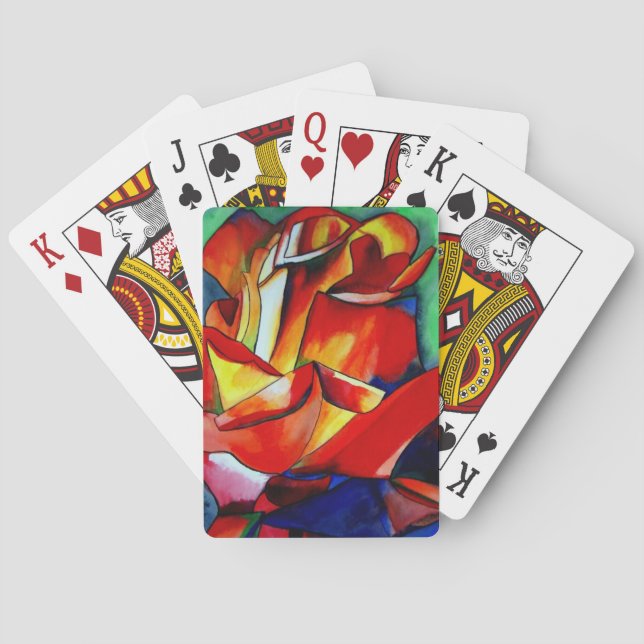 Baralho Aquarela em rosa da França Livre arte vermelha (Verso)