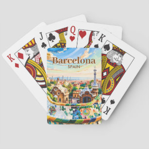 Baralho Aquarela Personalizada Parque Güell Barcelona Espa
