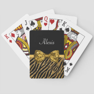 Baralho Arco De Letra Zebra Dourada Clássica FAUX Glitz C