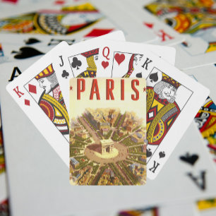 Baralho Arco do Triunfo Vintage, Paris, França Arte de Via