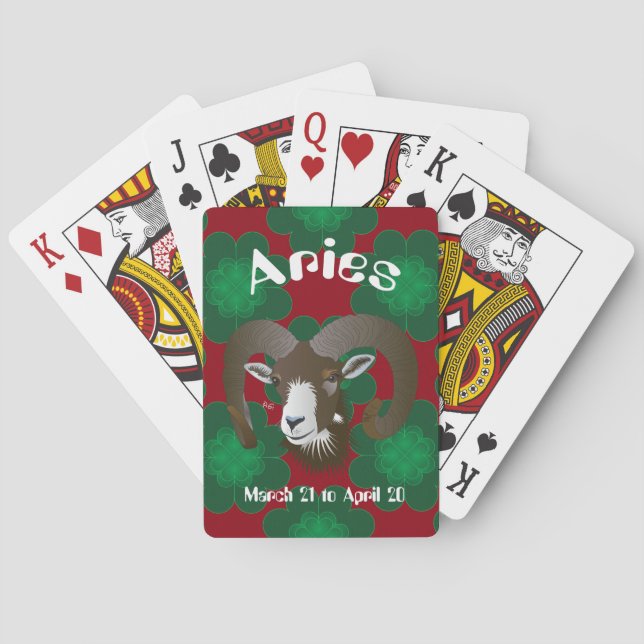 Baralho Aries March 21 to abril 20 playing cards (Verso)