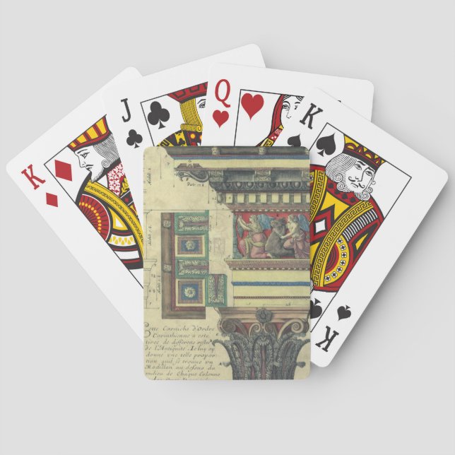 Baralho Arquitetura Antiga, Coluna com Relevo de Cornija (Verso)