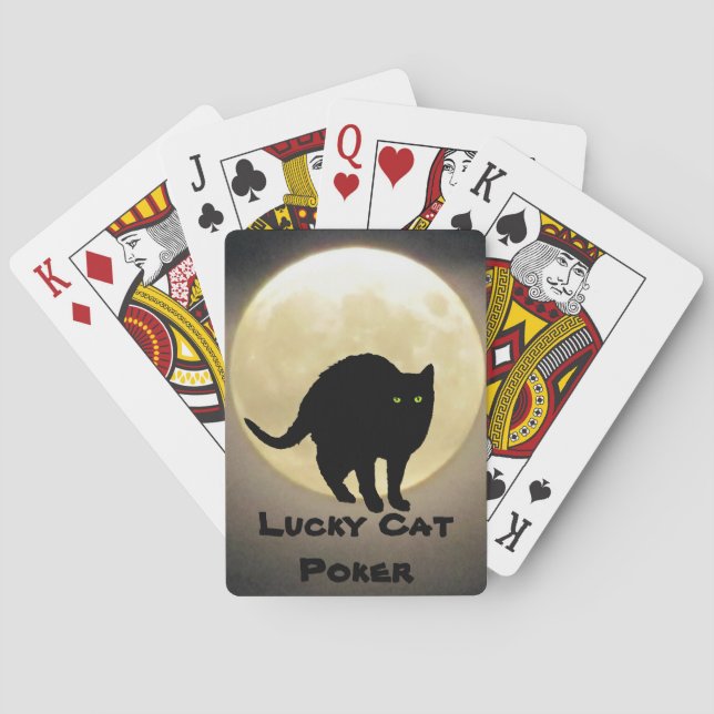 Baralho Arrancando Gato Preto e Lua Lucky Cat Poker (Verso)
