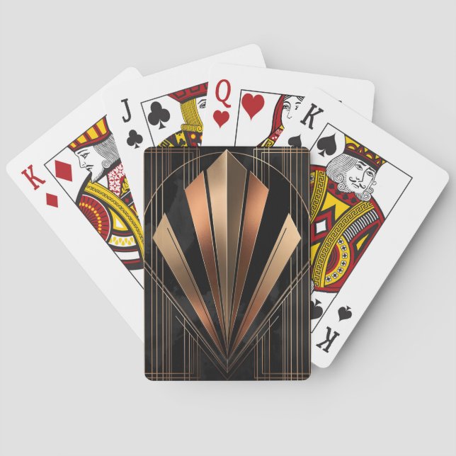 Baralho Art Deco Metallic Geometric Elegance (Verso)
