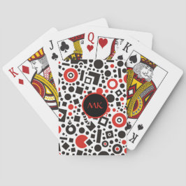Baralho Art Deco Retro 50 Vermelho Preto Geométrico Monogr
