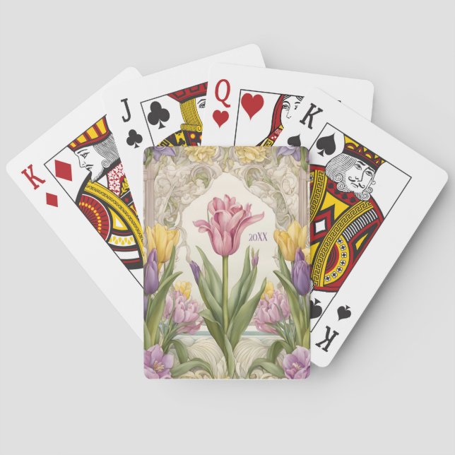 Baralho Art Nouveau Primavera Tulip Datado (Verso)