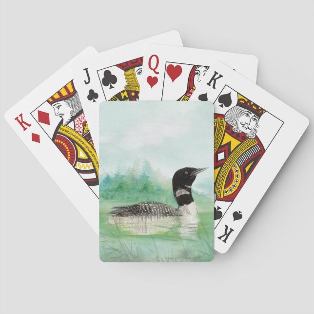 Baralho Arte da natureza do pássaro do lago wilderness do (Verso)