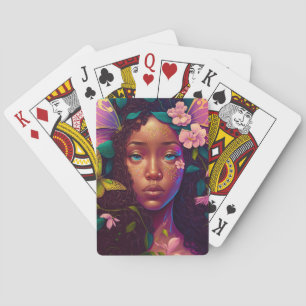 Baralho Arte de Fantasia de Fada Negra Africana-Americana