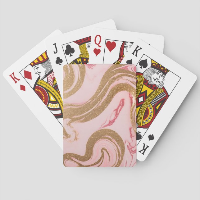 Baralho Arte de IA Luxo Dourado Rosa (Verso)