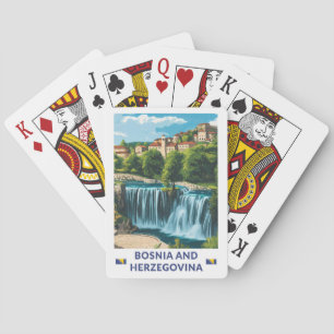 Baralho Arte de Ilustração Jajce da Bósnia e Herzegovina