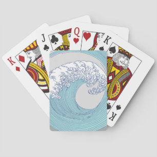 Baralho Arte de onda de surf Ukiyo-e japonês vintage da co