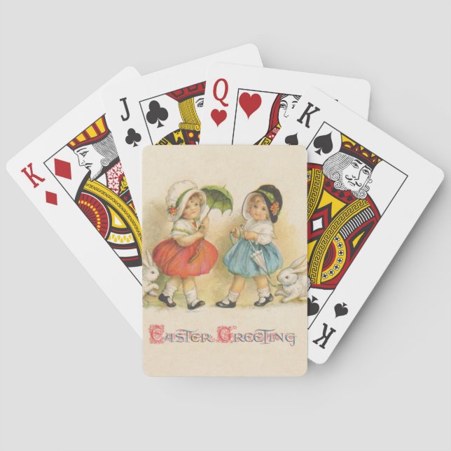 Baralho Arte de Páscoa de Coelho Antiquado (Verso)
