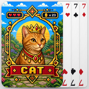 Baralho Arte de Pixel de Gato Retro 8-Bit