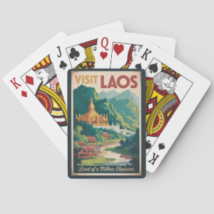 Baralho Arte de Viagem de Ilustração de Pha That Luang do
