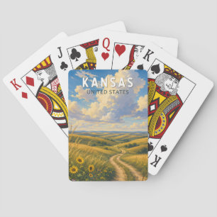 Baralho Arte de Viagem Ilustrativo Vintage do Kansas