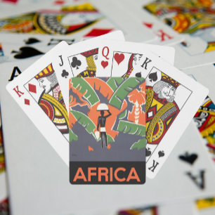 Baralho Arte Deco de Viagem Vintage, Nativo na Selva Afric