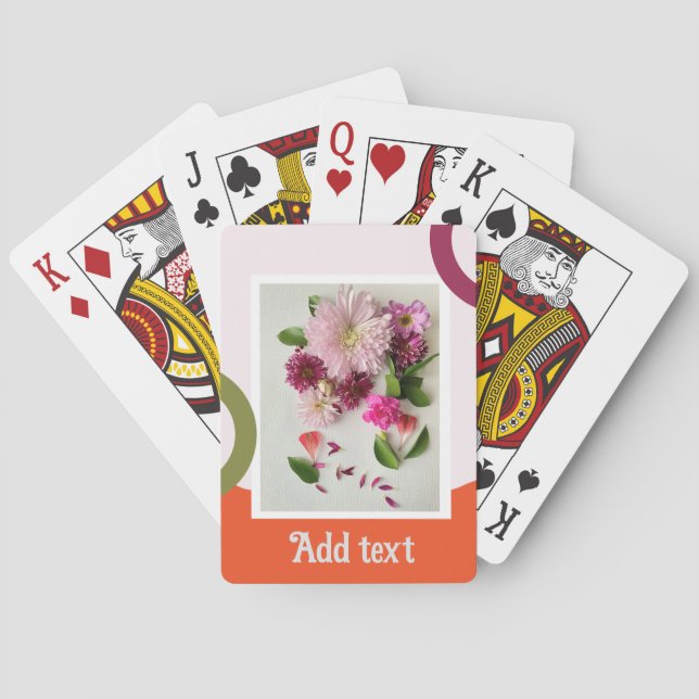Baralho Arte Floral Cor-de-Rosa e Laranja (Verso)