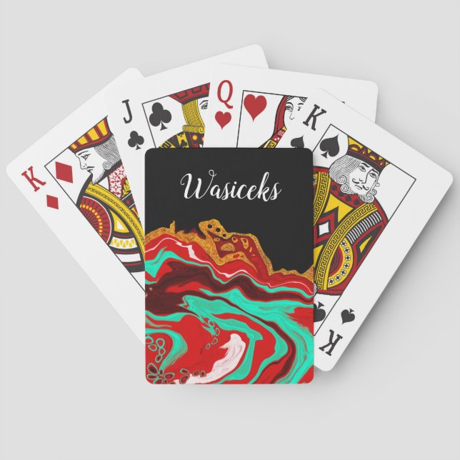 Baralho Arte Fluida Dourada Bragundia  Personalizada (Verso)