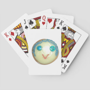 Baralho Arte Impressa/Gráfico do Emoji de Cabelo Azul