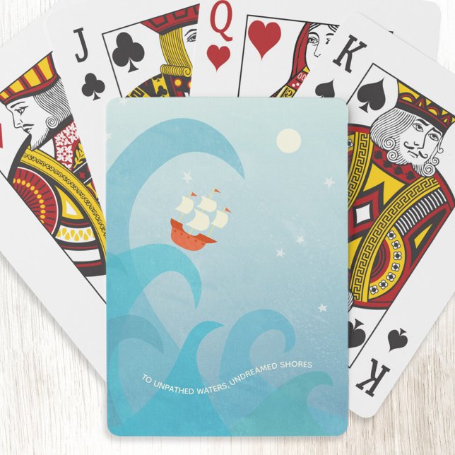 Baralho Arte Náutica De Cotação De Navegação (Sailing boat nautical Shakespere quote art playing cards)