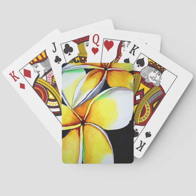Baralho Arte original da flor Amarelo Tropical (Verso)