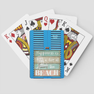 Baralho Arte personalizada "Felicidade é um dia na praia"