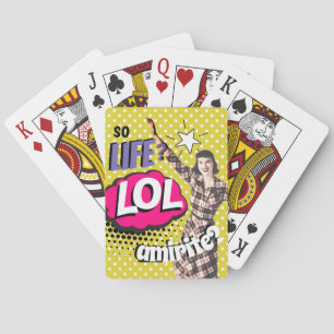 Baralho Arte Pop de Quadrinhos Retro Senhora Engraçada