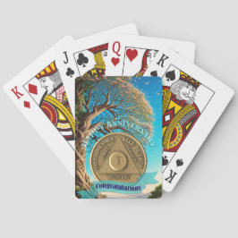 Baralho Árvore De Moedas De 1 Ano Sóbrio