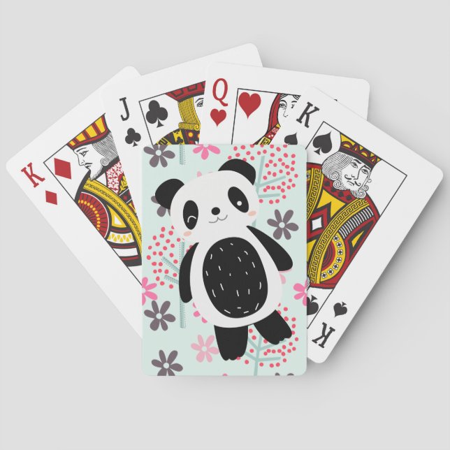 Baralho Árvores, Flores e Ursos de Panda (Verso)