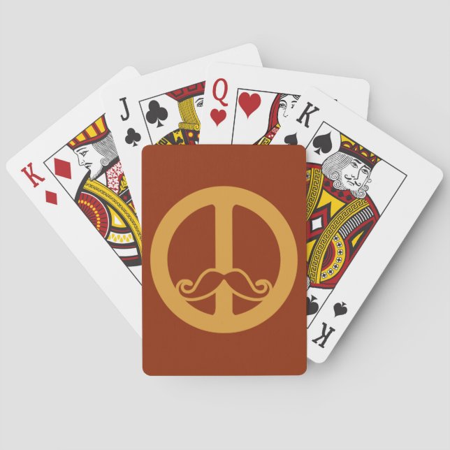Baralho As cartas de jogo personalizadas do Peace Stache (Verso)
