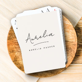 Baralho Assinatura Personalizada de Monograma Moderno Mini